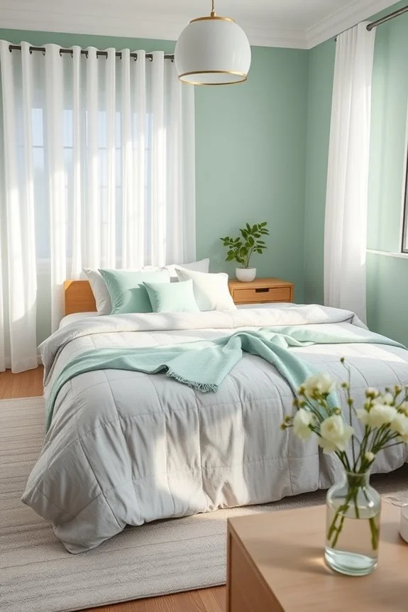 soft mint bedroom