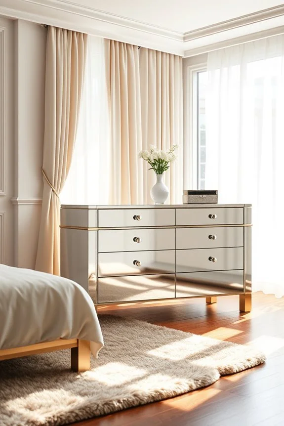 glamorous mirrored dresser elegance