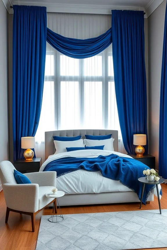 luxurious royal blue curtains