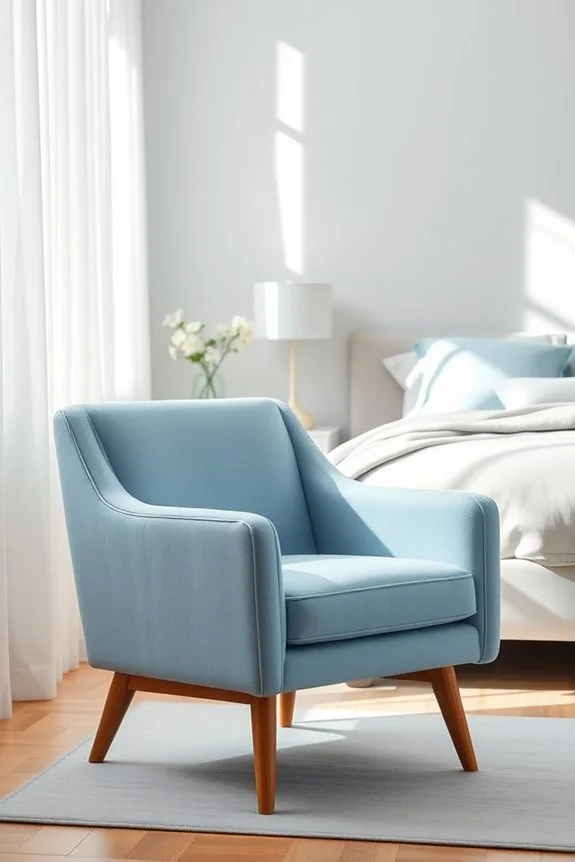 pastel blue accent chair