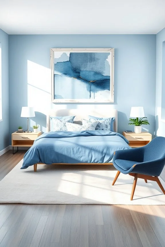 blue vintage artwork