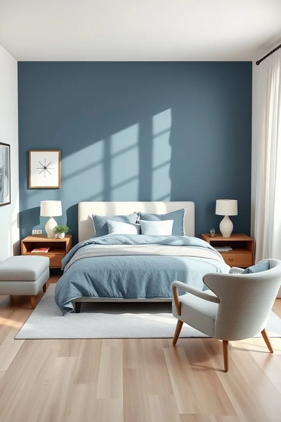 slate blue accent wall