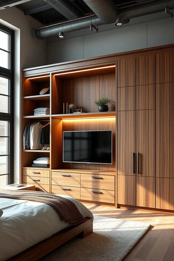 urban loft style closet with tv
