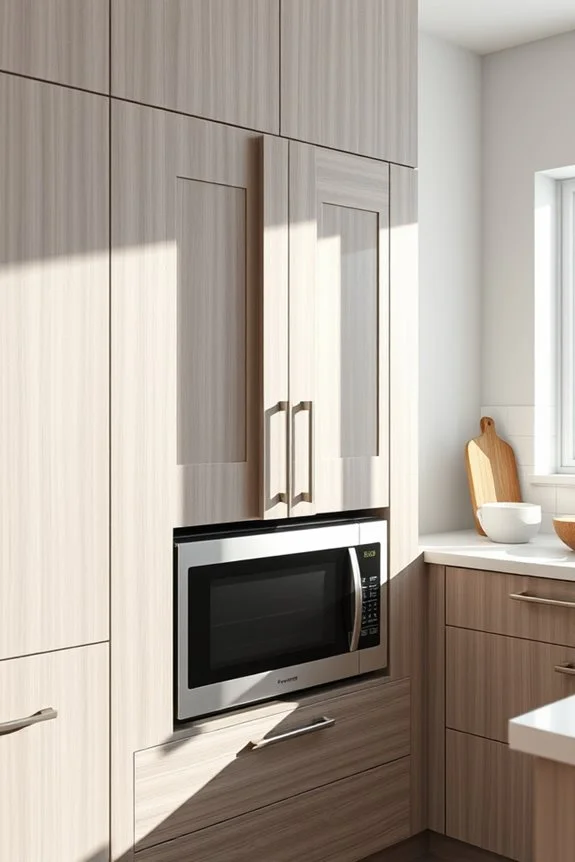 space saving microwave cabinet design