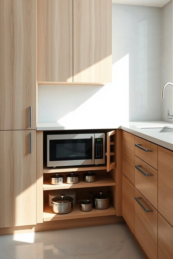 microwave with organized storage