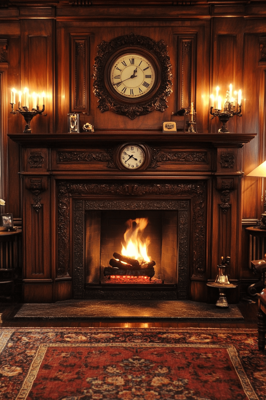 Classic Wood Mantel Fireplace