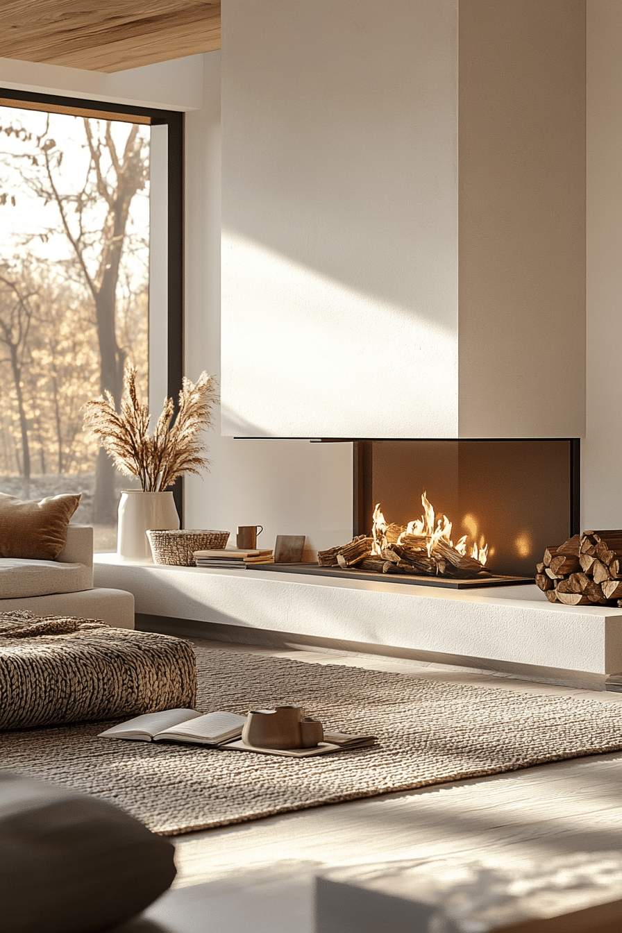 Scandinavian Minimalist Fireplace