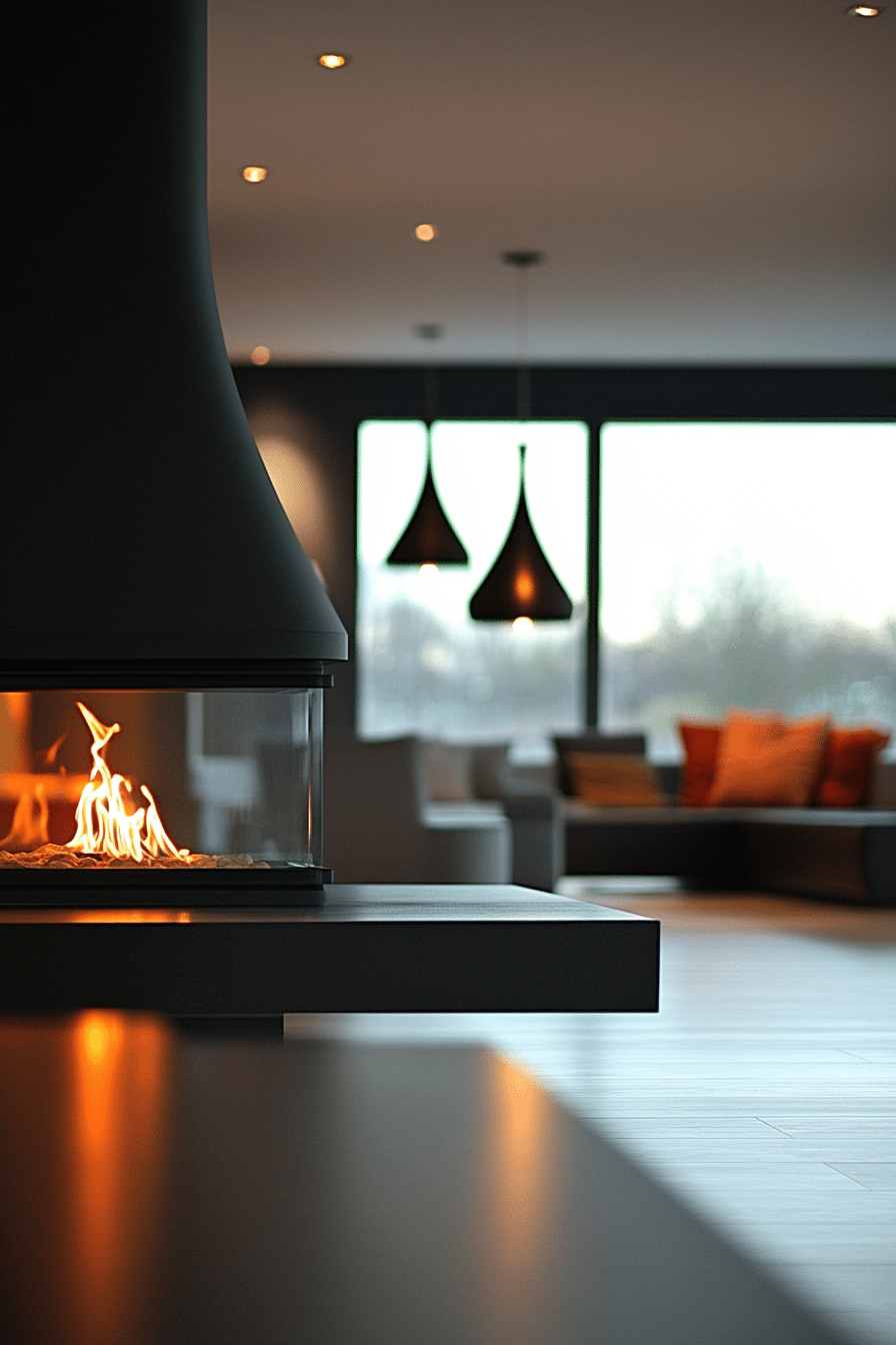 Bold Black Fireplace