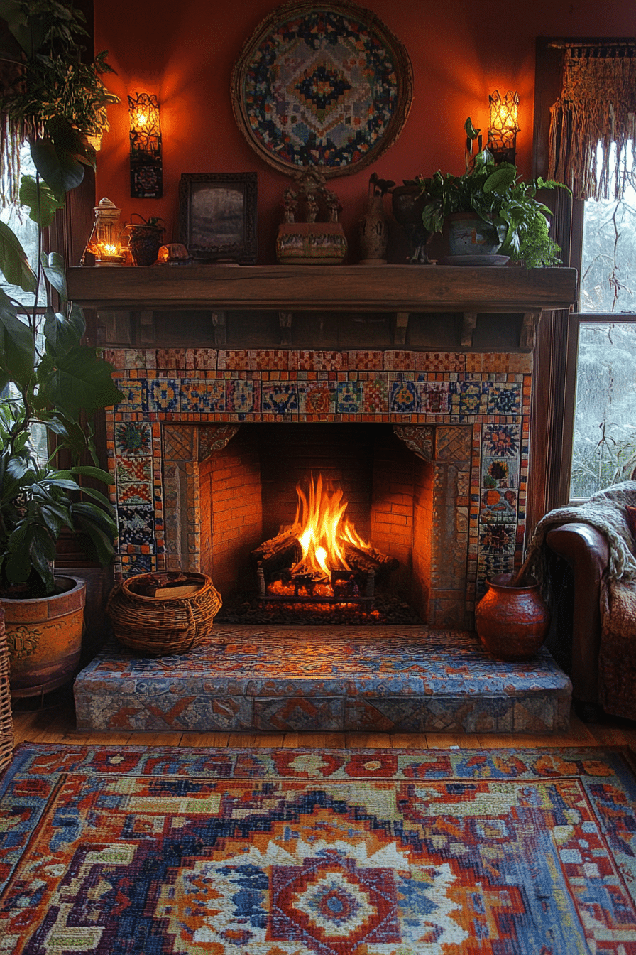 Bohemian Eclectic Fireplace