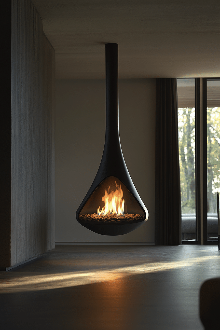Floating Minimalist Fireplace
