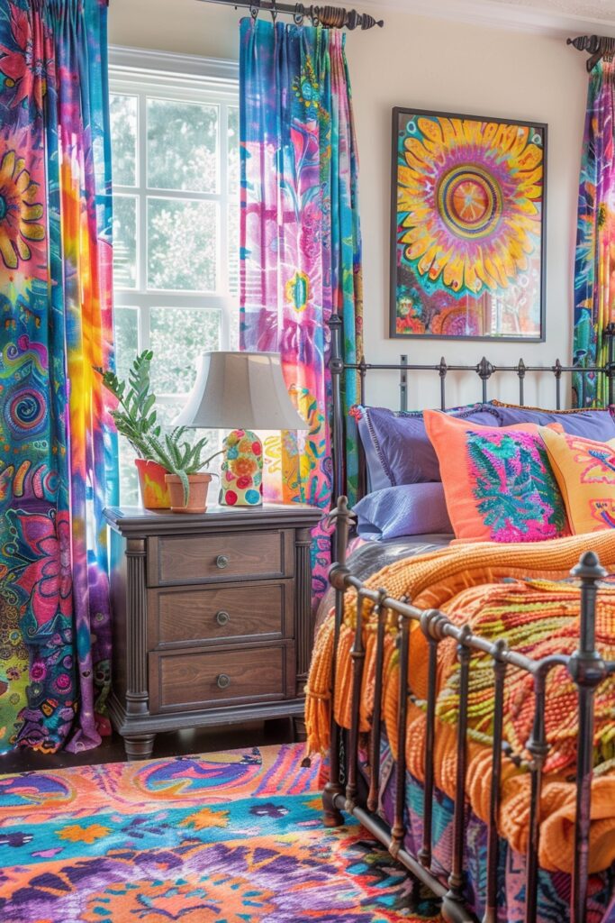 Colorful Tie-Dye Curtains