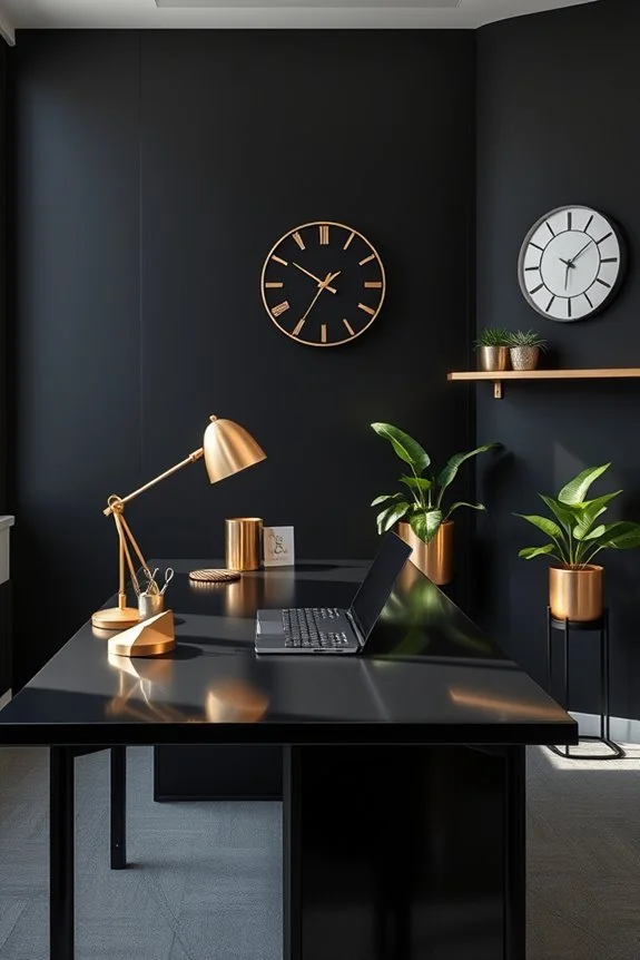 metallic accents in office