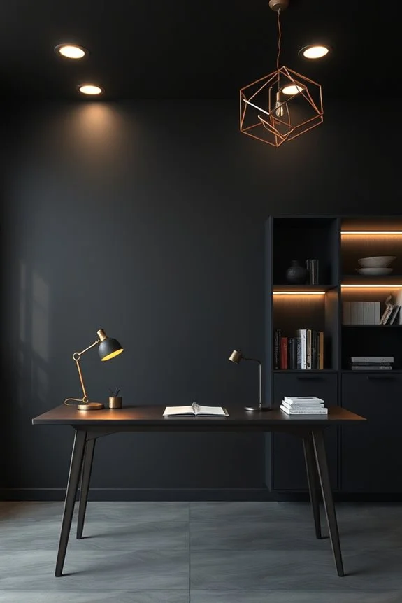 layered lighting in office