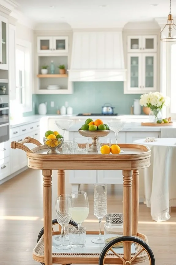 beachy bar cart essentials
