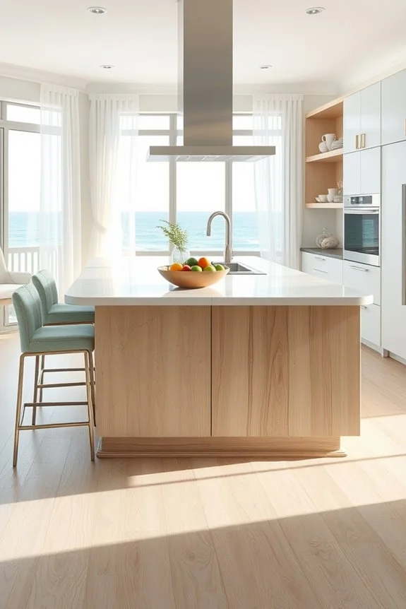 functional coastal kitchen island
