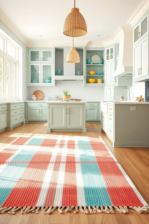 vibrant coastal kitchen rugs