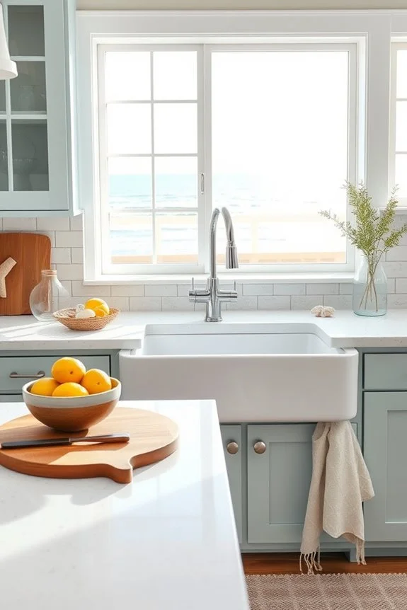 coastal farmhouse sink decor