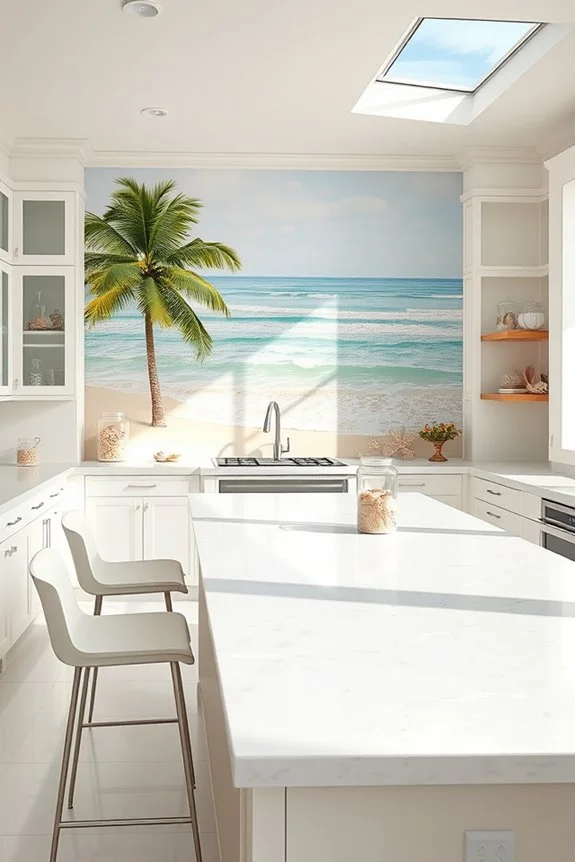 coastal murals enhance kitchens