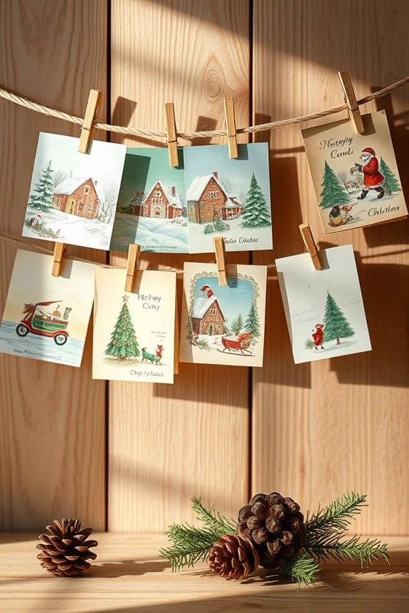 vintage card holiday display