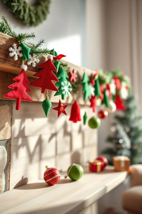 felt holiday garland crafting
