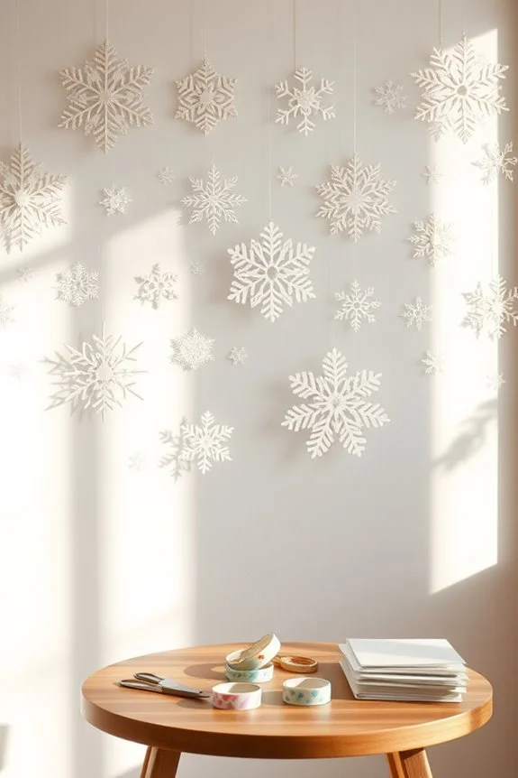 paper snowflake wall decor