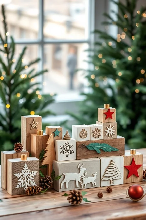 rustic wooden block decor