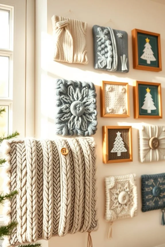 upcycled sweater wall art