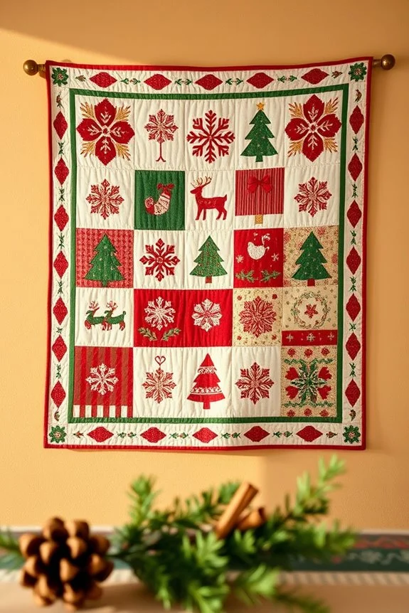 festive quilted wall hanging