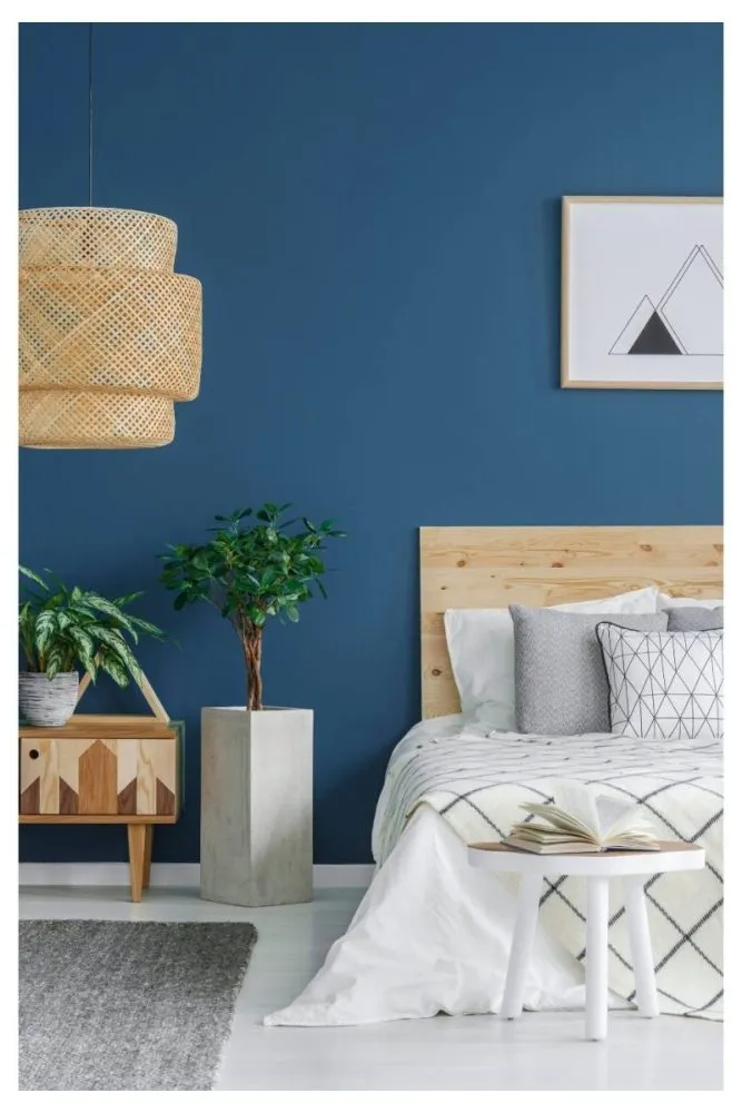 Deep Navy Bedroom Accent Wall