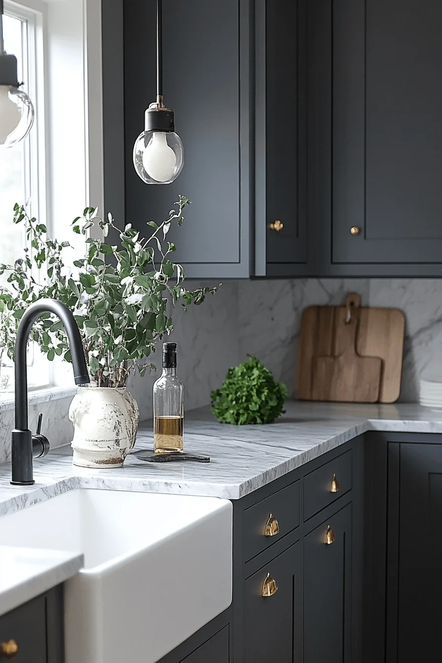 grey kitchen cabinets