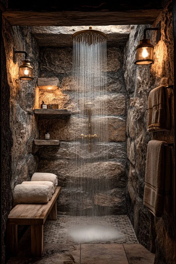 Rustic Stone Shower Room