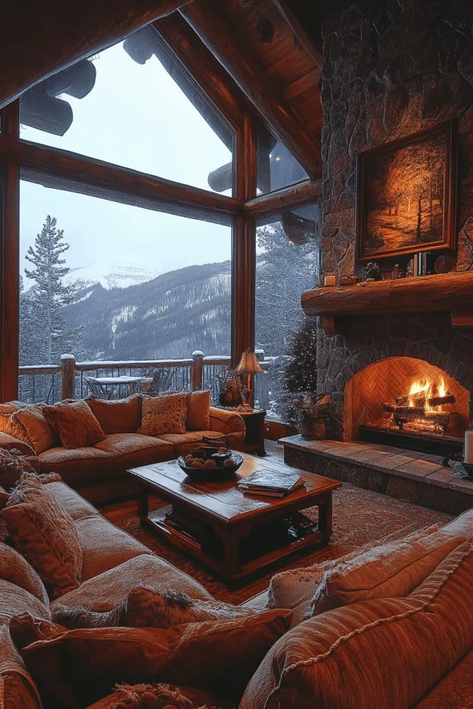 29 Log Home Decor Ideas for a Beautifully Balanced Design 1 Rustic Log Home Living Room