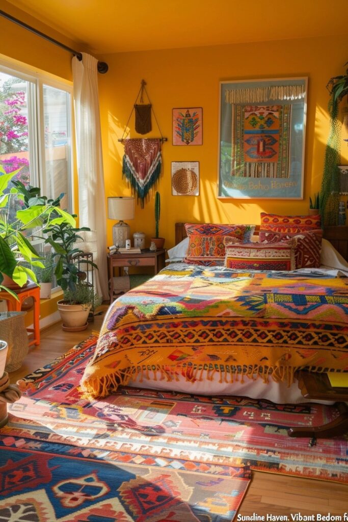 Vibrant Masculine Boho Bedroom