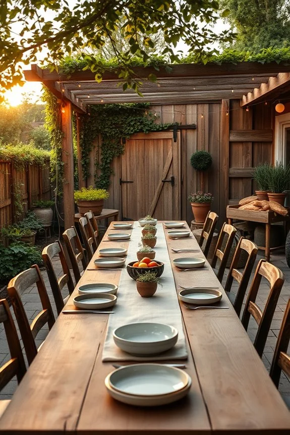cozy rustic outdoor dining