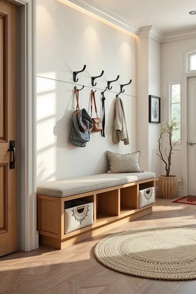 Entryway bench with storage