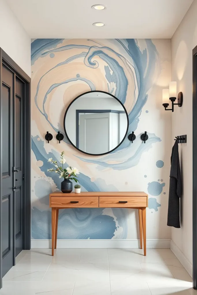 Hand-painted hallway accent wall
