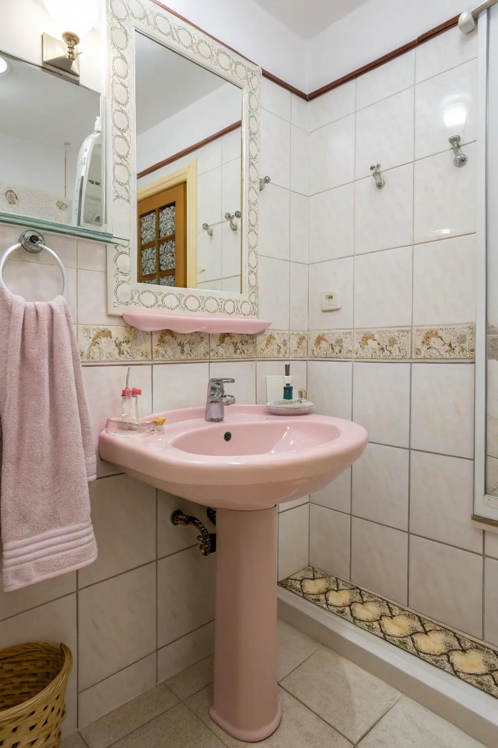 Pink bathroom fixtures