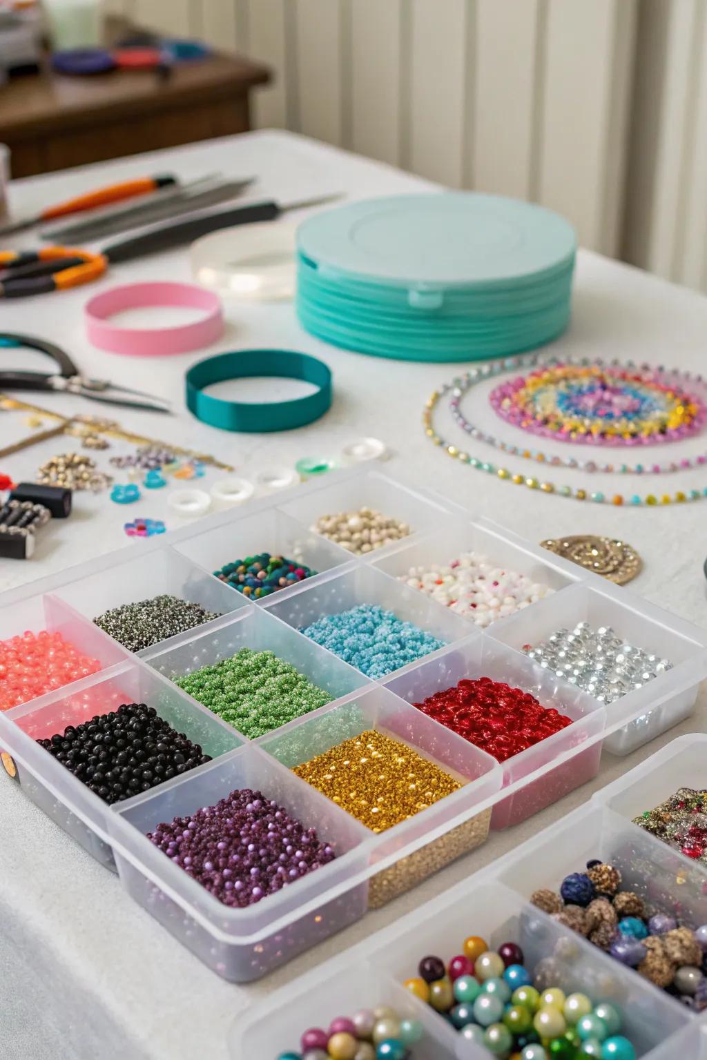 Craft supplies perfect for Easter egg fillers.