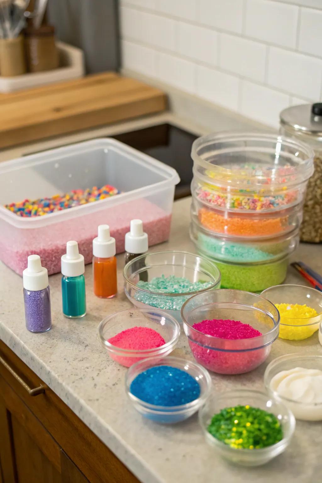 DIY slime kits for Easter eggs.