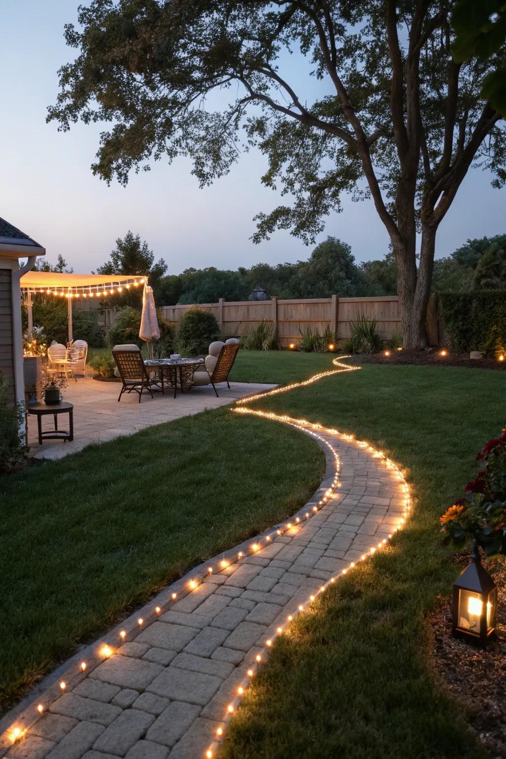 Rope lights provide adaptable and decorative outdoor lighting.