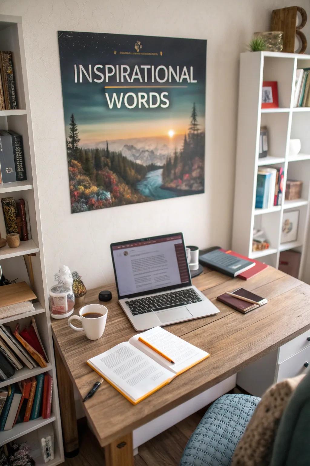 Motivational typography energizes the creative spirit.