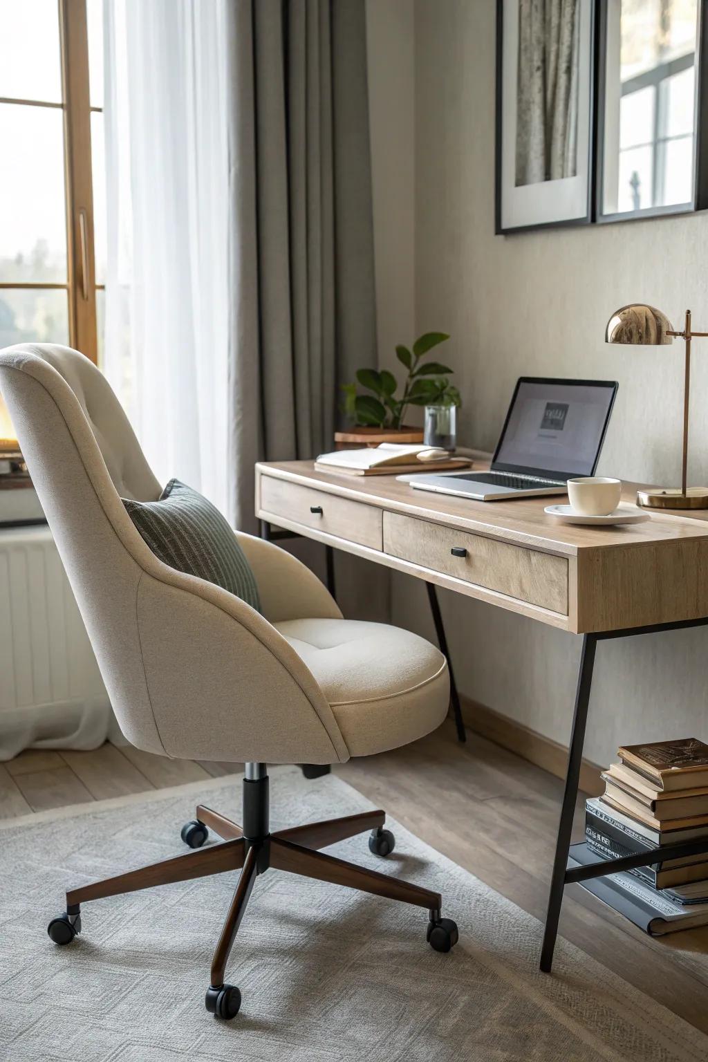 Ergonomic chairs support posture and reduce fatigue during long work hours.