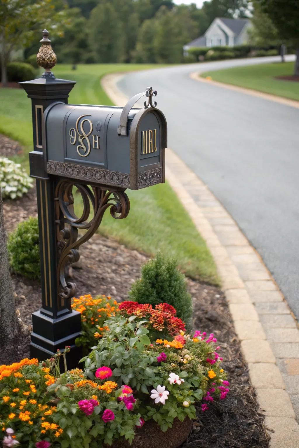 Monogram adding a unique and personal touch to mailbox decor.