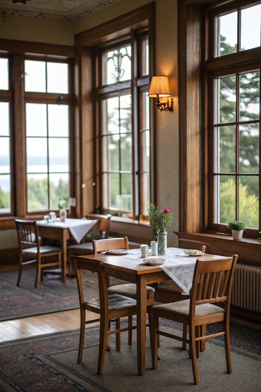 Natural light enhances the openness and warmth of your dining room.