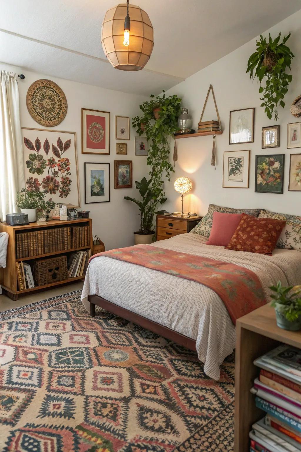 Patterned carpets add character and individuality to your bedroom.