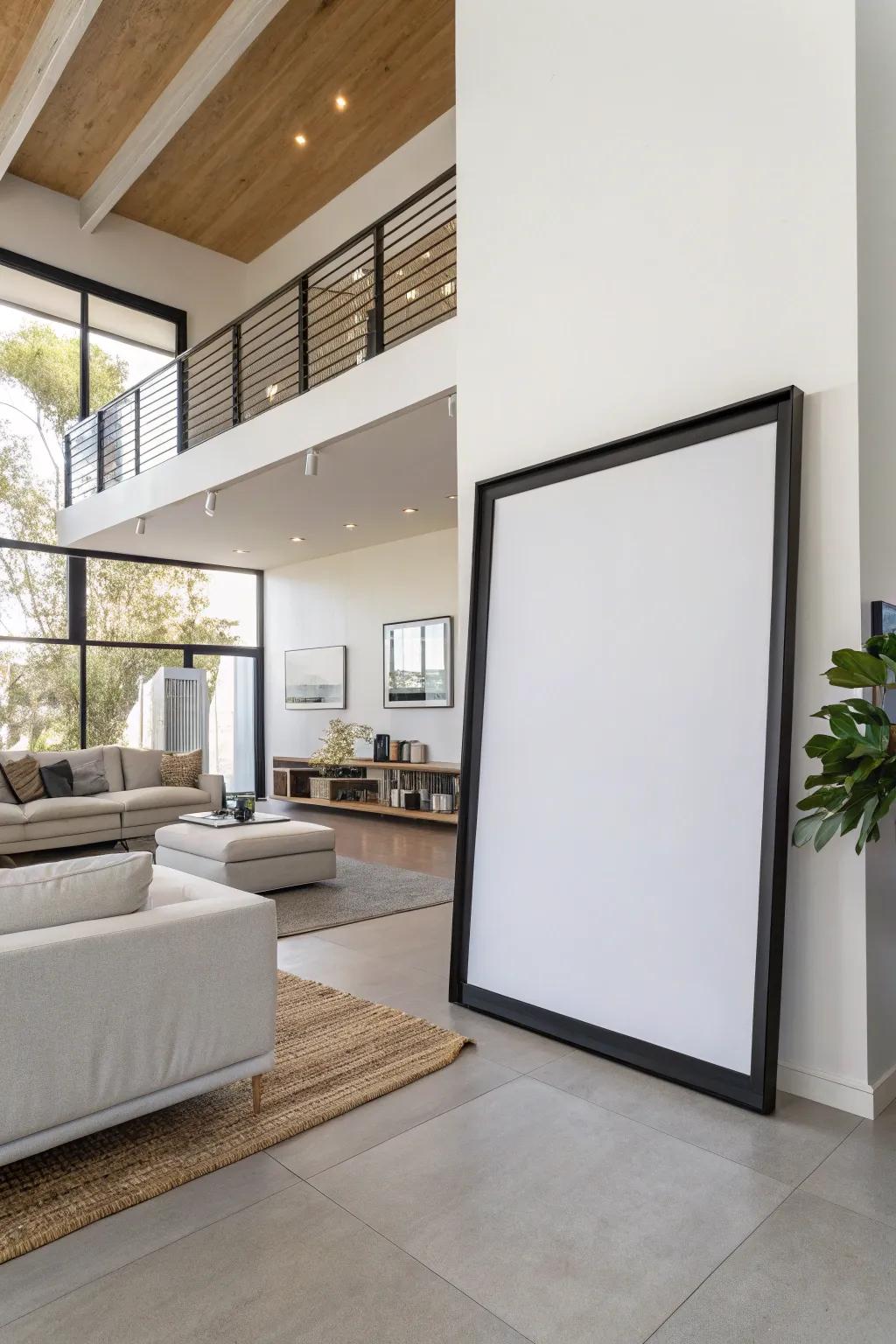 Minimalist frames complement modern interiors.