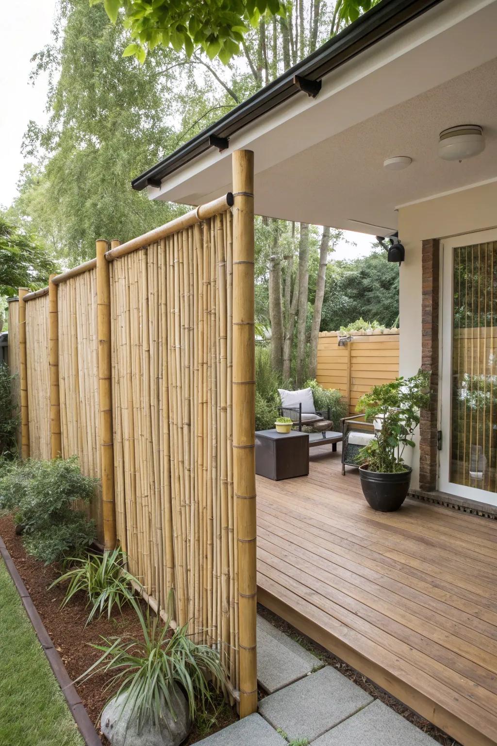 Bamboo screens provide a fast and natural privacy solution.