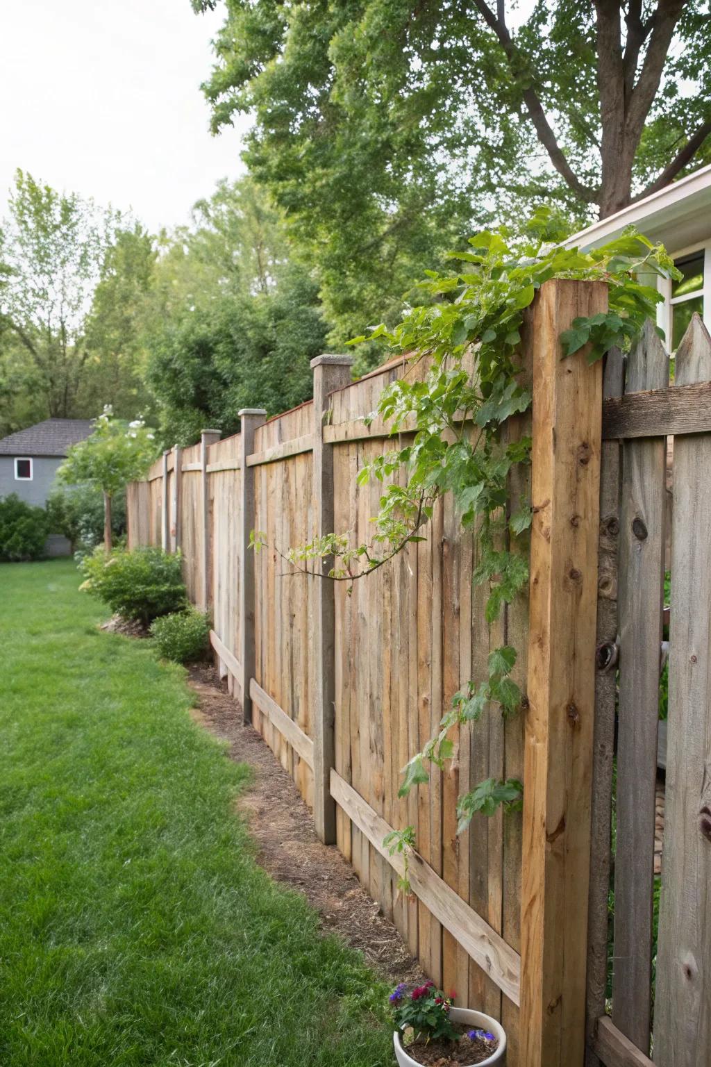 DIY wooden fences offer a budget-friendly privacy solution.
