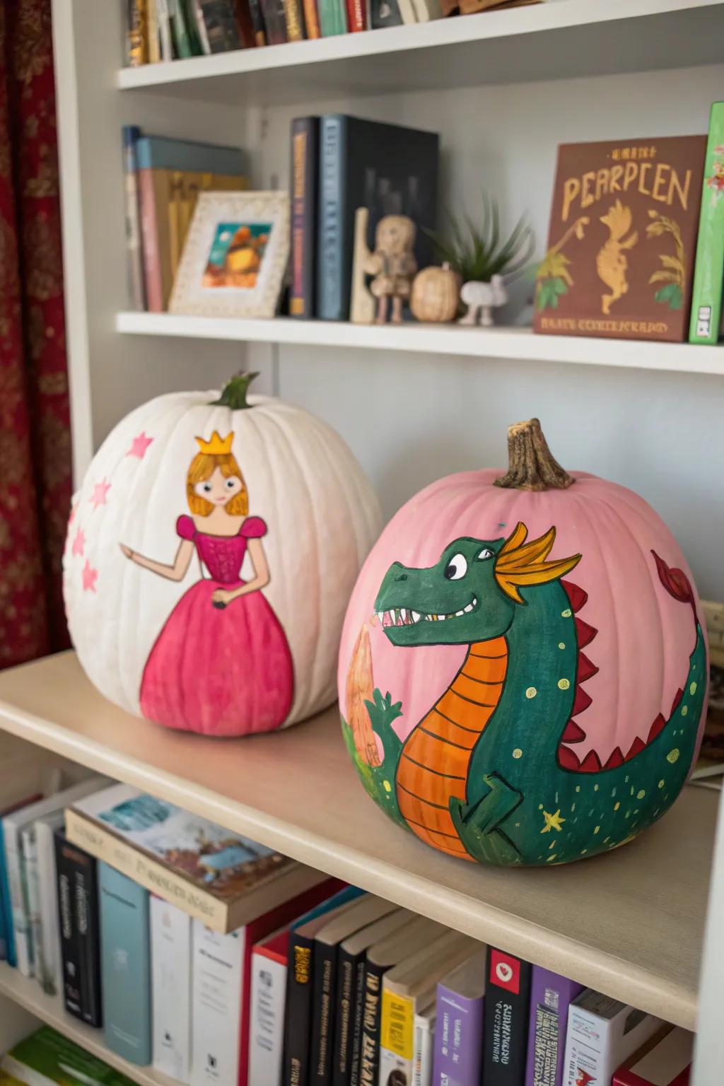 Bring fairy tale magic to your pumpkins with character designs.