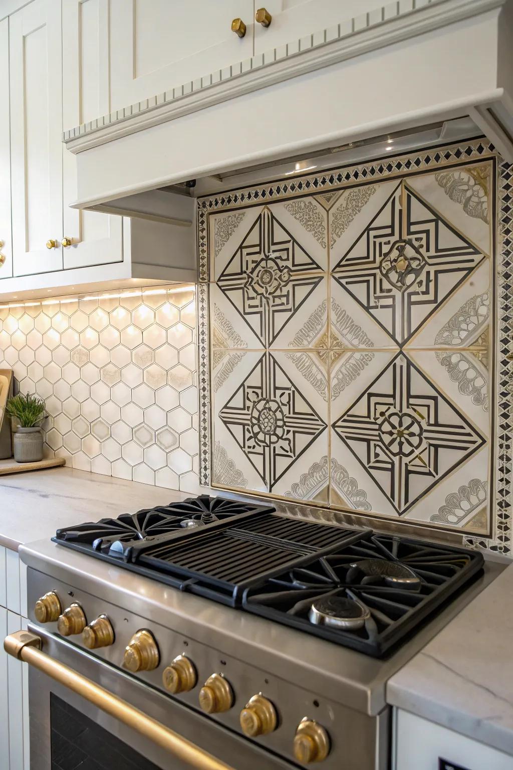 Art Deco tiles combine vintage charm with contemporary style.